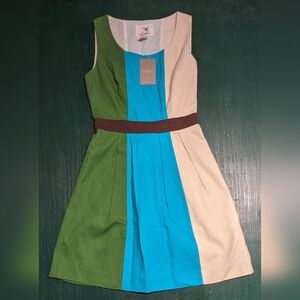 Women's Tabitha Dress Size 0 Multicolor Blue White Green Short Dress NWT
